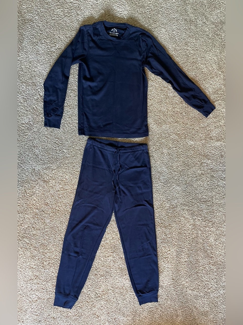 Primary - Grown-ups Organic PJ pant and top set - Size: Small - Color: Navy